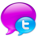  Малый Twitter логотипа в синий 
